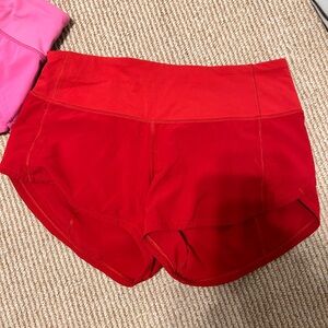 Lululemon Athletica Vibrant Red Athletic Shorts